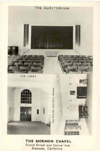 Auditorium, and Lobby and Relief Society Room, Mormon Chapel, Alameda, California           